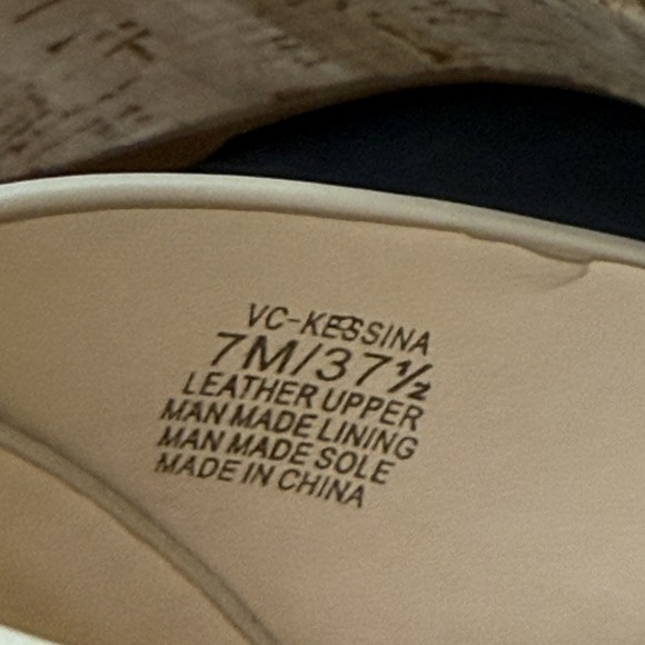 Vince Camuto Platform Wedge Slide Chunky Sandal Women US 7.5 M EU 37.5 Cork Heel - Picture 6 of 8